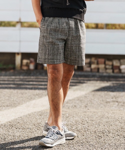 1minute 1second（ワンミニットワンセカンド）の「mp14366-summer tweed shorts イージーショートパンツ(1M26H140)（その他パンツ・メンズ・グレー系その他/ブラック系その他/ブルー系その他・S/M/L/XL）」の16枚目の写真