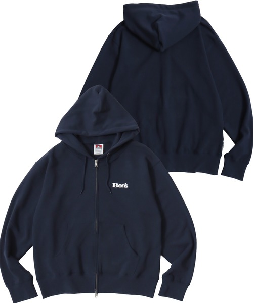 BEN DAVIS 70's FIT ZIP HOODIE — легкая олимпийка с логотипом, с подкладкой из ворса, вышитый логотип