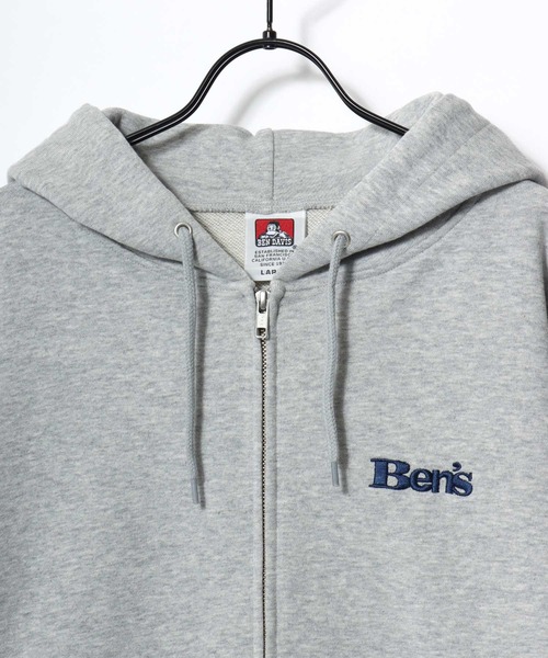 BEN DAVIS(ベンデイビス)の「BEN DAVIS/ベンデイビス 70's FIT ZIP HOODIE/レギュラーフィット 裏毛 ロゴ ワンポイント刺繍 短丈 スウェット ジップアップパーカー フーディー/レディース メンズ(パーカー・メンズ・ネイビー/ブラック/グレー・M/XL/L)」の16枚目の写真