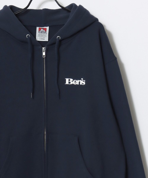 BEN DAVIS(ベンデイビス)の「BEN DAVIS/ベンデイビス 70's FIT ZIP HOODIE/レギュラーフィット 裏毛 ロゴ ワンポイント刺繍 短丈 スウェット ジップアップパーカー フーディー/レディース メンズ(パーカー・メンズ・ネイビー/ブラック/グレー・M/XL/L)」の9枚目の写真
