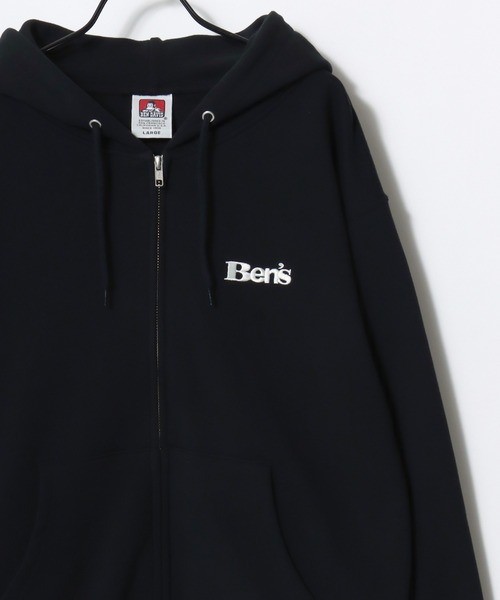 BEN DAVIS(ベンデイビス)の「BEN DAVIS/ベンデイビス 70's FIT ZIP HOODIE/レギュラーフィット 裏毛 ロゴ ワンポイント刺繍 短丈 スウェット ジップアップパーカー フーディー/レディース メンズ(パーカー・メンズ・ネイビー/ブラック/グレー・M/XL/L)」の7枚目の写真
