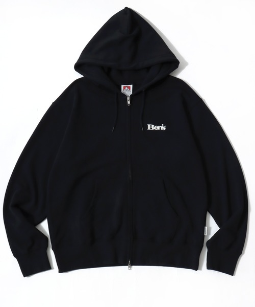 BEN DAVIS(ベンデイビス)の「BEN DAVIS/ベンデイビス 70's FIT ZIP HOODIE/レギュラーフィット 裏毛 ロゴ ワンポイント刺繍 短丈 スウェット ジップアップパーカー フーディー/レディース メンズ(パーカー・メンズ・ネイビー/ブラック/グレー・M/XL/L)」の4枚目の写真