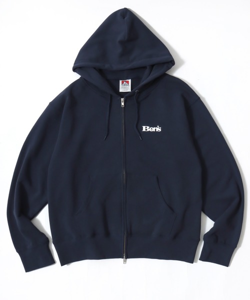 BEN DAVIS(ベンデイビス)の「BEN DAVIS/ベンデイビス 70's FIT ZIP HOODIE/レギュラーフィット 裏毛 ロゴ ワンポイント刺繍 短丈 スウェット ジップアップパーカー フーディー/レディース メンズ(パーカー・メンズ・ネイビー/ブラック/グレー・M/XL/L)」の6枚目の写真