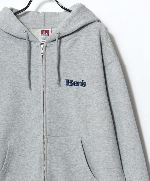 BEN DAVIS(ベンデイビス)の「BEN DAVIS/ベンデイビス 70's FIT ZIP HOODIE/レギュラーフィット 裏毛 ロゴ ワンポイント刺繍 短丈 スウェット ジップアップパーカー フーディー/レディース メンズ(パーカー・メンズ・ネイビー/ブラック/グレー・M/XL/L)」の8枚目の写真