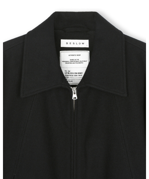 WOOL WIDE COLLAR HARRINGTON JACKET BLACK（その他アウター）｜BESLOW