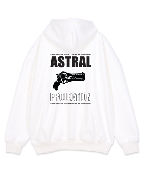 ASTRAL PROJECTION（アストラルプロジェクション）の「アストラルガン オーバーサイズ ワイドショルダー フードジップアップ_ホワイト（パーカー・メンズ・その他・SMALL/MEDIUM/LARGE/X-LARGE）」の4枚目の写真