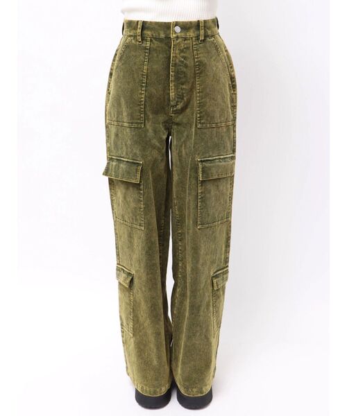 EVRIS（エヴリス）の「コーデュロイワークパンツ（その他パンツ・レディース・グリーン/ベージュ・SMALL/MEDIUM）」の8枚目の写真