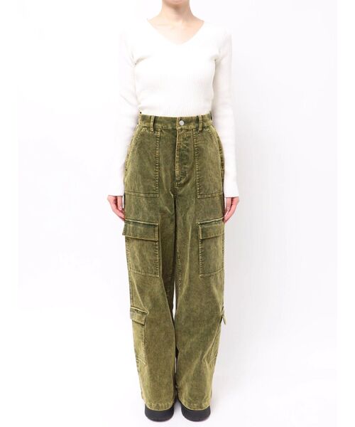 EVRIS（エヴリス）の「コーデュロイワークパンツ（その他パンツ・レディース・グリーン/ベージュ・SMALL/MEDIUM）」の18枚目の写真