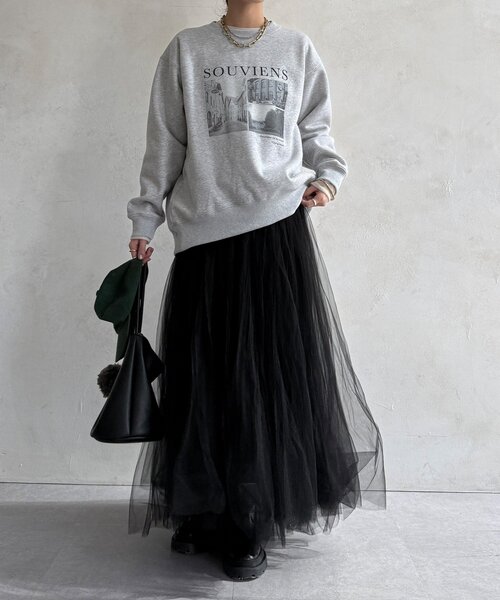 DouDou(ドゥドゥ)の「【WEB限定】バックジップフォト裏ボアトップス(Tシャツ/カットソー・レディース・グレー/ベージュ/ダークグレー・FREE)」の5枚目の写真