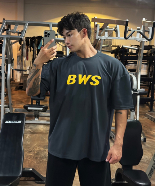 BARBELLWORKS(バーベルワークス)の「特異両面ロゴオーバーサイズ(Tシャツ/カットソー・メンズ・ホワイト/ブラック/カーキ/ライトブラウン/オートミール/チャコール・2(L)/3(XL)/1(M))」の10枚目の写真