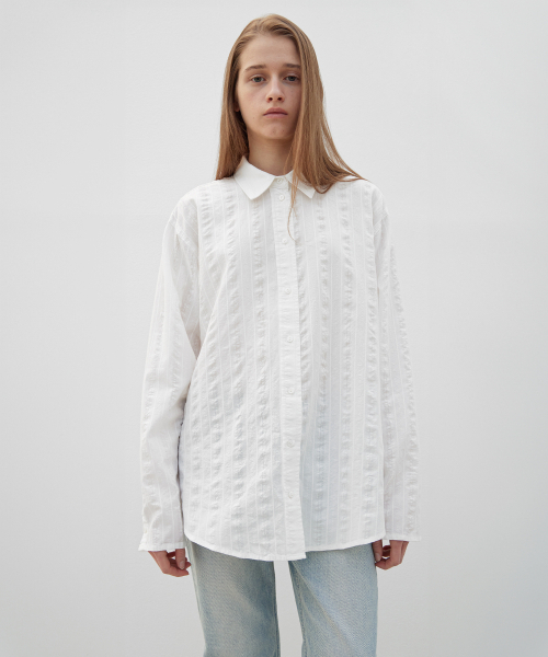 LEVAR（レバー）の「Natural Wave Cotton Shirt - Off White（シャツ/ブラウス・レディース・Off White・FREE）」の2枚目の写真