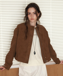 SUEDE BLOUSON JACKET_BROWN