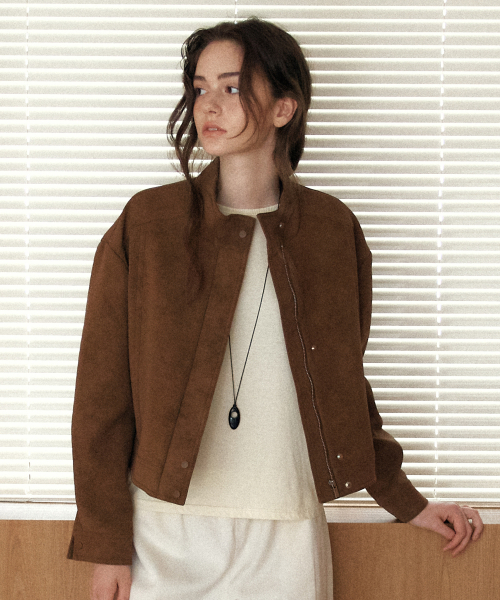 YUPPE(ヨッペ)の「SUEDE BLOUSON JACKET_BROWN(その他アウター・レディース・その他・ONE SIZE)」の5枚目の写真