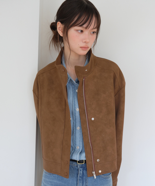 YUPPE(ヨッペ)の「SUEDE BLOUSON JACKET_BROWN(その他アウター・レディース・その他・ONE SIZE)」の2枚目の写真