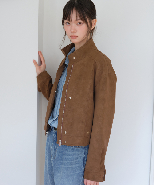 YUPPE(ヨッペ)の「SUEDE BLOUSON JACKET_BROWN(その他アウター・レディース・その他・ONE SIZE)」の3枚目の写真