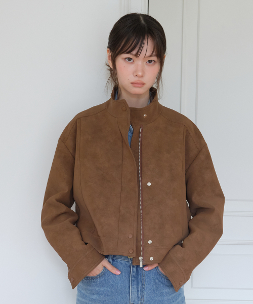 YUPPE(ヨッペ)の「SUEDE BLOUSON JACKET_BROWN(その他アウター・レディース・その他・ONE SIZE)」の4枚目の写真