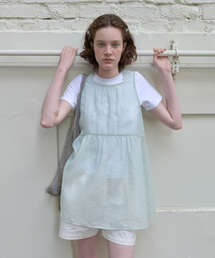 SHEER LACE ORGANZA DRESS_MINT