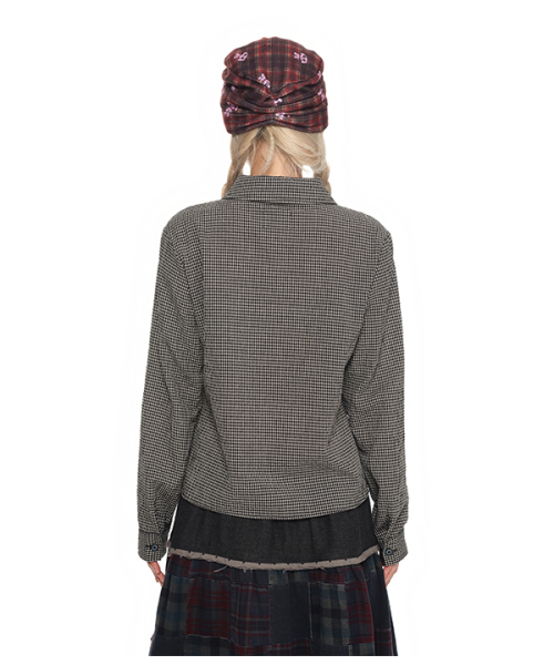 youthbath(ユースバース)の「Double Button Frill Check Shirt_black(シャツ/ブラウス・レディース・その他・SMALL/MEDIUM)」の3枚目の写真