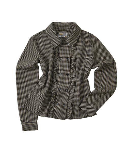 youthbath(ユースバース)の「Double Button Frill Check Shirt_black(シャツ/ブラウス・レディース・その他・SMALL/MEDIUM)」の6枚目の写真