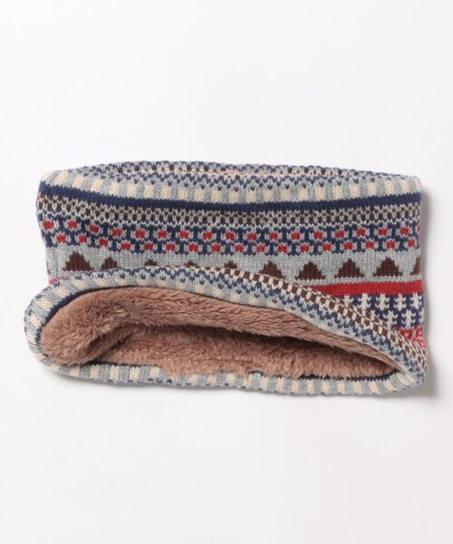 Ocean&Ground（オーシャン&グラウンド）の「ﾆｯﾄｳﾗﾎﾞｱﾏﾙﾁﾊﾟﾀｰﾝﾈｯｸｳｫｰﾏｰ（ネックウォーマー/スヌード・キッズ・ダークネイビー/グリーン/レオパード/ライトグレー/ピンク/レッド/オレンジ/アイボリー/ブラック/オフホワイト・FREE）」の15枚目の写真