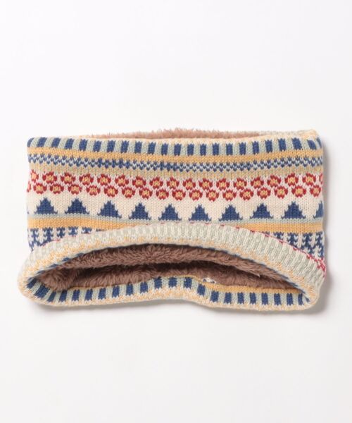 Ocean&Ground（オーシャン&グラウンド）の「ﾆｯﾄｳﾗﾎﾞｱﾏﾙﾁﾊﾟﾀｰﾝﾈｯｸｳｫｰﾏｰ（ネックウォーマー/スヌード・キッズ・ダークネイビー/グリーン/レオパード/ライトグレー/ピンク/レッド/オレンジ/アイボリー/ブラック/オフホワイト・FREE）」の18枚目の写真