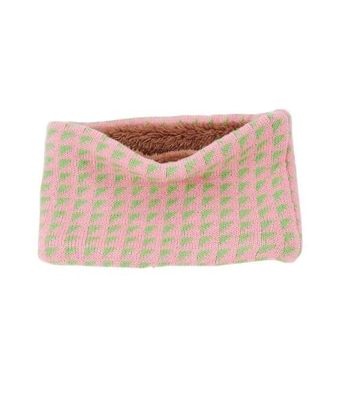 Ocean&Ground（オーシャン&グラウンド）の「ﾆｯﾄｳﾗﾎﾞｱﾏﾙﾁﾊﾟﾀｰﾝﾈｯｸｳｫｰﾏｰ（ネックウォーマー/スヌード・キッズ・ダークネイビー/グリーン/レオパード/ライトグレー/ピンク/レッド/オレンジ/アイボリー/ブラック/オフホワイト・FREE）」の8枚目の写真