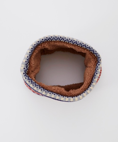 Ocean&Ground（オーシャン&グラウンド）の「ﾆｯﾄｳﾗﾎﾞｱﾏﾙﾁﾊﾟﾀｰﾝﾈｯｸｳｫｰﾏｰ（ネックウォーマー/スヌード・キッズ・ダークネイビー/グリーン/レオパード/ライトグレー/ピンク/レッド/オレンジ/アイボリー/ブラック/オフホワイト・FREE）」の22枚目の写真