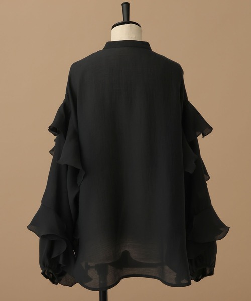 A part by（アパートバイ）の「【セレモニー】Ｃ＊フリルスリーブブラウス（シャツ/ブラウス・レディース・ブラック/アイボリー・FREE）」の4枚目の写真