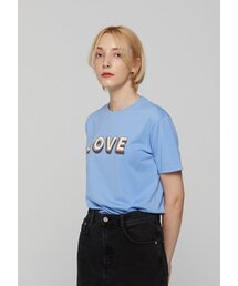 JUNECI（ジュネシ）の「ラブスーピマTシャツ - ブルー（Tシャツ/カットソー）」