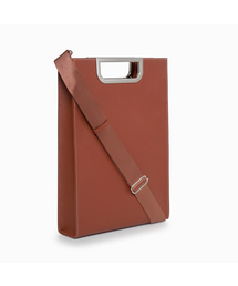 PROXY.L（プロキシエル）の「Metal Grip Slim Briefcase (Brown/Silver)（ビジネスバッグ）」