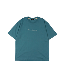 シグニチャースローガンベーシックTシャツ - スカイブルー