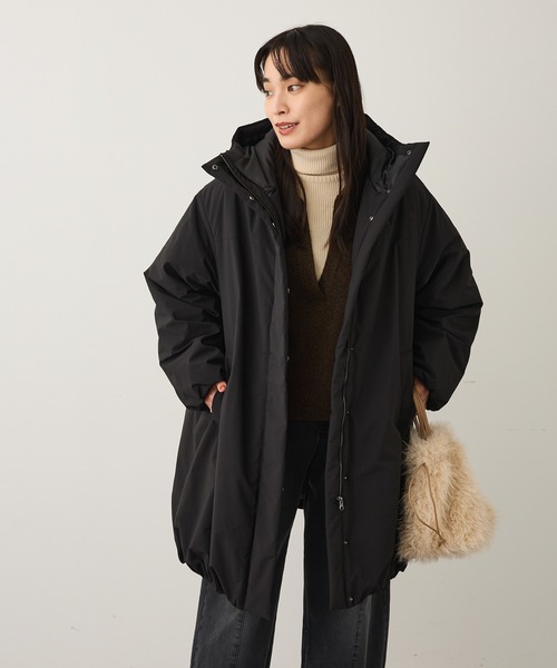 CRAFT STANDARD BOUTIQUE(クラフトスタンダードブティック)の「ボリューム中綿ミディコート ◆(ダウンジャケット/コート・レディース・ブラック/カーキ・FREE)」の14枚目の写真