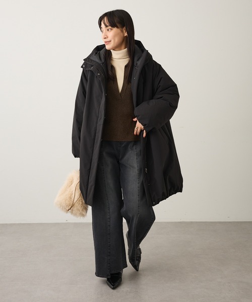 CRAFT STANDARD BOUTIQUE(クラフトスタンダードブティック)の「ボリューム中綿ミディコート ◆(ダウンジャケット/コート・レディース・ブラック/カーキ・FREE)」の20枚目の写真