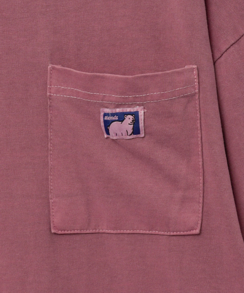 STENDS（ステンズ）の「[M~4XL] ピグメントロングスリーブポケットTシャツ_レッド（Tシャツ/カットソー・メンズ・その他・XX-LARGE/XXX-LARGE/MEDIUM/X-LARGE/XXXX-LARGE/LARGE）」の12枚目の写真