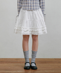 BELLOL（ベロエル）の「Ruffled Flare Midi Skirt Ivory（スカート）」