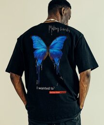 メルティングバタフライオーバーサイズTシャツブラック