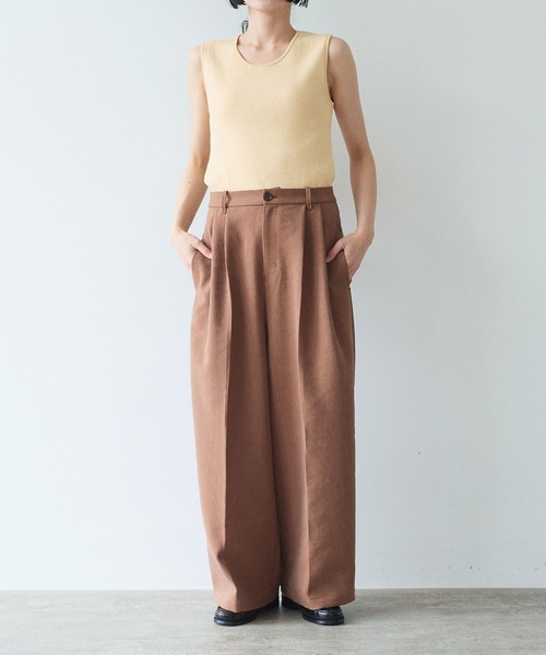 yuni(ユニ )の「●SAKURA pepper/Polyester no sleeves Knit(Tシャツ/カットソー・レディース・グリーン/イエロー/オリーブ/ブラック・FREE)」の12枚目の写真