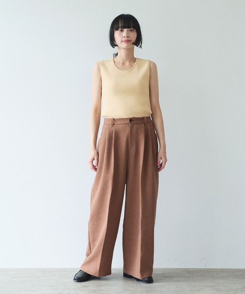 yuni(ユニ )の「●SAKURA pepper/Polyester no sleeves Knit(Tシャツ/カットソー・レディース・グリーン/イエロー/オリーブ/ブラック・FREE)」の13枚目の写真