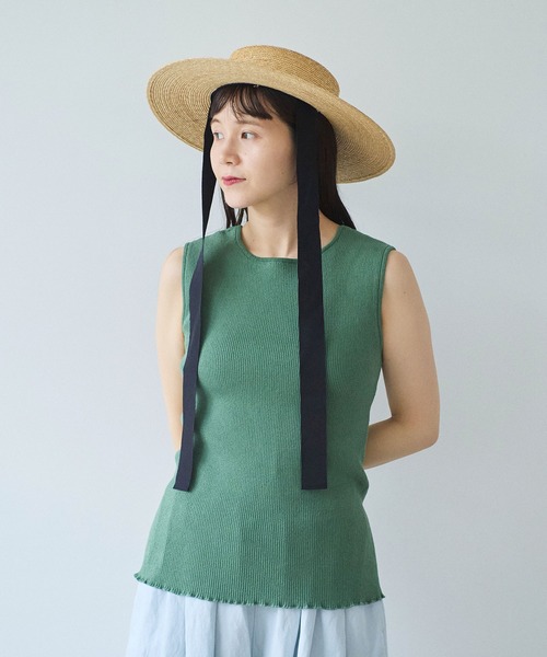 yuni(ユニ )の「●SAKURA pepper/Polyester no sleeves Knit(Tシャツ/カットソー・レディース・グリーン/イエロー/オリーブ/ブラック・FREE)」の7枚目の写真