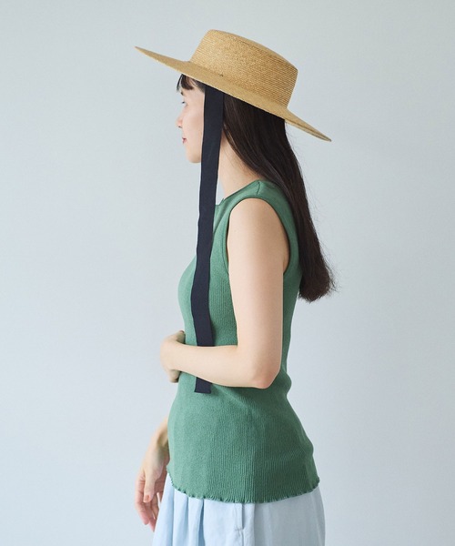 yuni(ユニ )の「●SAKURA pepper/Polyester no sleeves Knit(Tシャツ/カットソー・レディース・グリーン/イエロー/オリーブ/ブラック・FREE)」の8枚目の写真