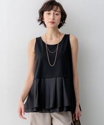 23区（ニジュウサンク）の「ナチュラルコットンベア シアーペプラム タンクトップ（タンクトップ）」