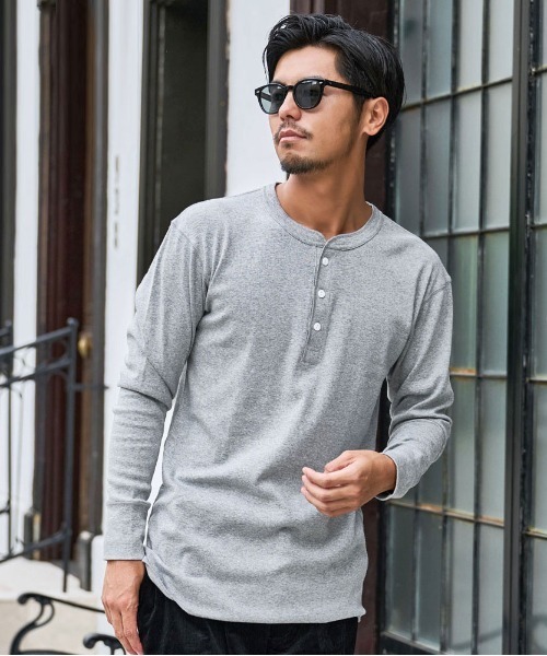 SILVER BULLET(シルバーバレット)の「『JEMORGAN LONG JOHNS/ジェーイーモーガンロングジョーンズ』ヘンリーネック長袖Tシャツ【+】(Tシャツ/カットソー・メンズ・ブラック/チャコールグレー/グレー/ホワイト・XL/L/M/S)」の4枚目の写真