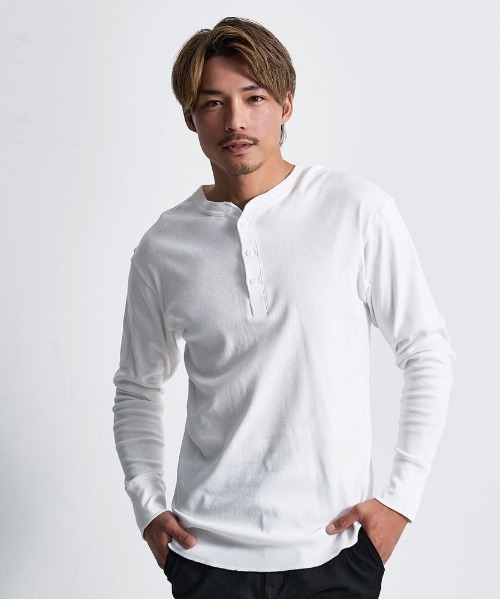 SILVER BULLET(シルバーバレット)の「『JEMORGAN LONG JOHNS/ジェーイーモーガンロングジョーンズ』ヘンリーネック長袖Tシャツ【+】(Tシャツ/カットソー・メンズ・ブラック/チャコールグレー/グレー/ホワイト・XL/L/M/S)」の2枚目の写真