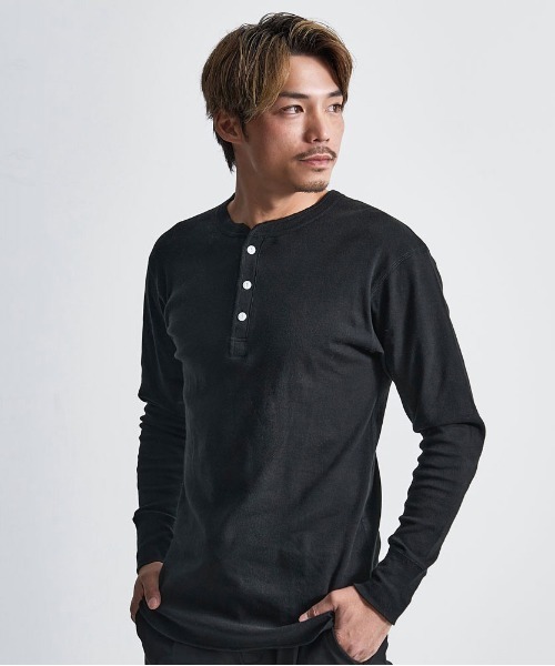 SILVER BULLET(シルバーバレット)の「『JEMORGAN LONG JOHNS/ジェーイーモーガンロングジョーンズ』ヘンリーネック長袖Tシャツ【+】(Tシャツ/カットソー・メンズ・ブラック/チャコールグレー/グレー/ホワイト・XL/L/M/S)」の3枚目の写真