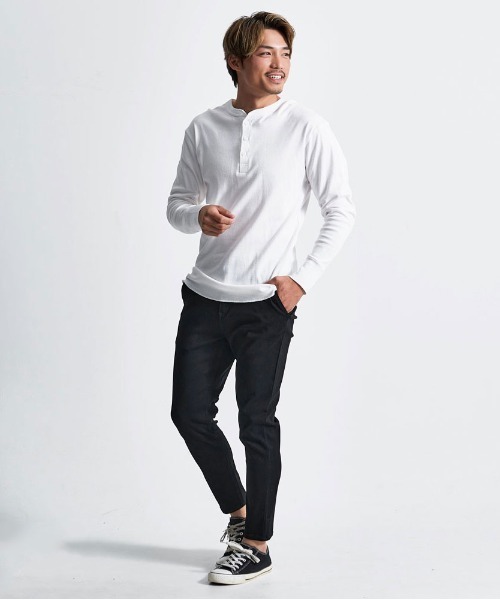 SILVER BULLET(シルバーバレット)の「『JEMORGAN LONG JOHNS/ジェーイーモーガンロングジョーンズ』ヘンリーネック長袖Tシャツ【+】(Tシャツ/カットソー・メンズ・ブラック/チャコールグレー/グレー/ホワイト・XL/L/M/S)」の5枚目の写真