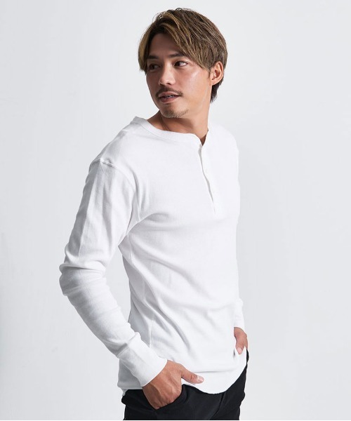 SILVER BULLET(シルバーバレット)の「『JEMORGAN LONG JOHNS/ジェーイーモーガンロングジョーンズ』ヘンリーネック長袖Tシャツ【+】(Tシャツ/カットソー・メンズ・ブラック/チャコールグレー/グレー/ホワイト・XL/L/M/S)」の6枚目の写真