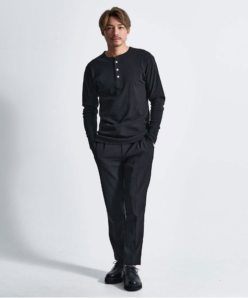SILVER BULLET(シルバーバレット)の「『JEMORGAN LONG JOHNS/ジェーイーモーガンロングジョーンズ』ヘンリーネック長袖Tシャツ【+】(Tシャツ/カットソー・メンズ・ブラック/チャコールグレー/グレー/ホワイト・XL/L/M/S)」の8枚目の写真