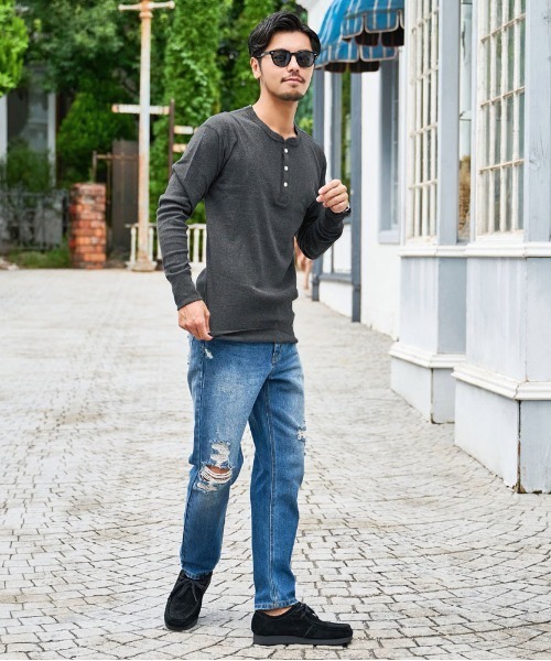 SILVER BULLET(シルバーバレット)の「『JEMORGAN LONG JOHNS/ジェーイーモーガンロングジョーンズ』ヘンリーネック長袖Tシャツ【+】(Tシャツ/カットソー・メンズ・ブラック/チャコールグレー/グレー/ホワイト・XL/L/M/S)」の11枚目の写真