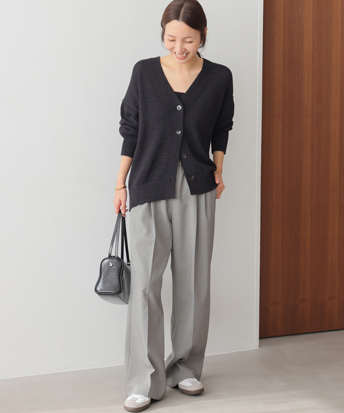 JOURNAL STANDARD relume（ジャーナルスタンダード　レリューム）の「［26SS新作］テープヤーンニュアンスVカーディガン（カーディガン/ボレロ・レディース・ピンク/ブラック/アイボリー/グレー・FREE）」の5枚目の写真