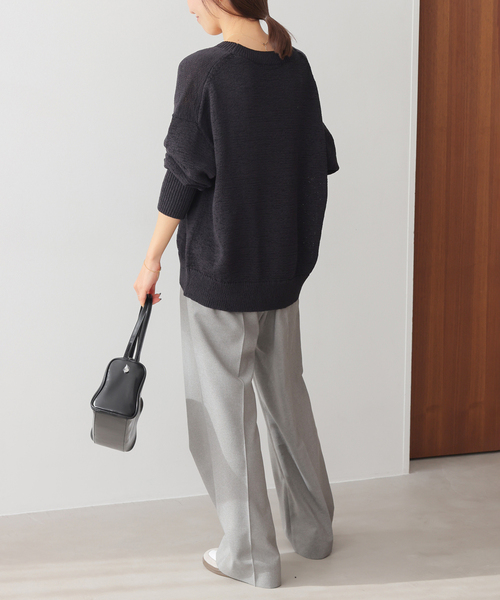 JOURNAL STANDARD relume（ジャーナルスタンダード　レリューム）の「［26SS新作］テープヤーンニュアンスVカーディガン（カーディガン/ボレロ・レディース・ピンク/ブラック/アイボリー/グレー・FREE）」の7枚目の写真